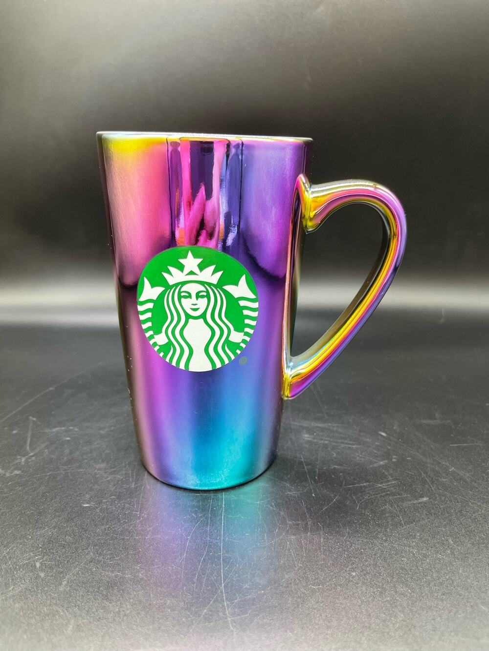 Starbucks 2022 Purple Blue Rainbow Holographic Metallic Iridescent Mug 16 oz